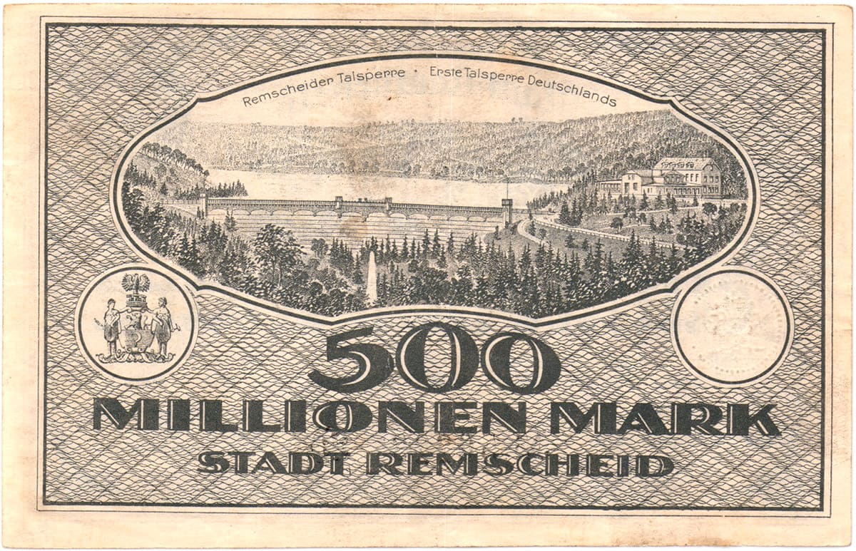 500 000 000 марок 1923 Stadt Remscheid