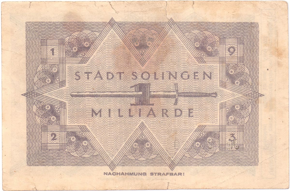 1 000 000 000 марок 1923 Stadt Solingen
