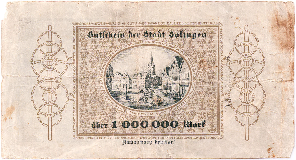 1 000 000 марок 1923 Stadt Solingen