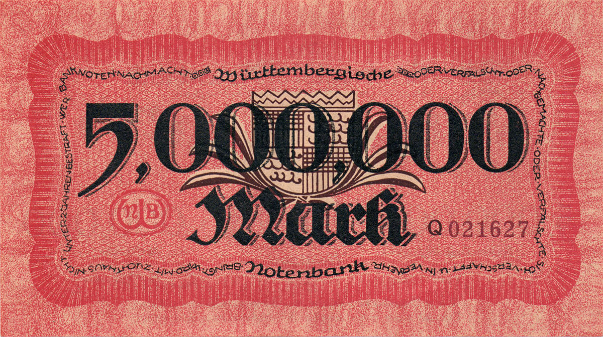 5 000 000 марок 1923 Württembergische Notenbank