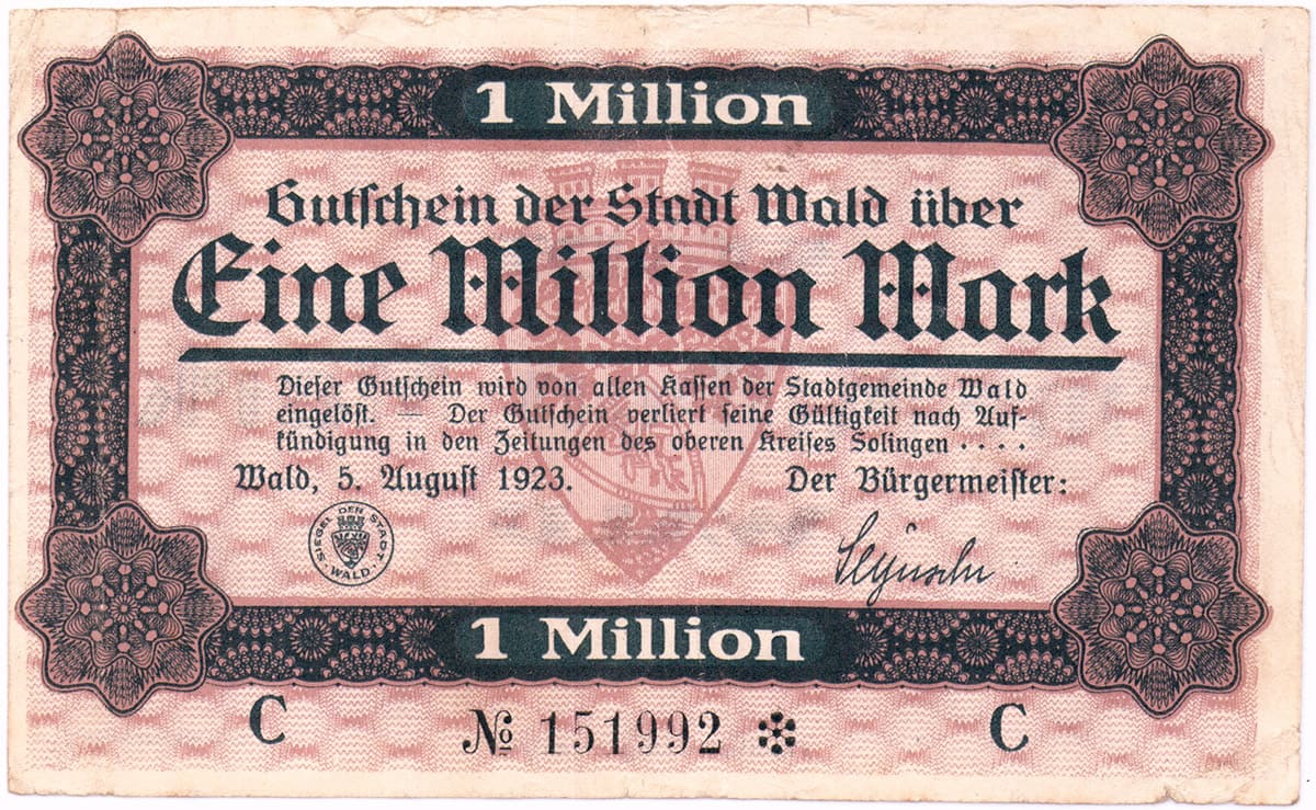 1 000 000 марок 1923 Stadt Wald